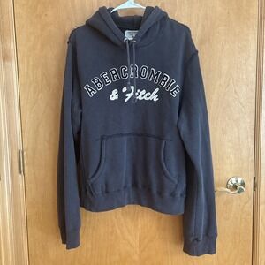 Y2K Abercrombie Fitch Thrashed Hoodie Opium Style Rare Retro‎ size M color gray